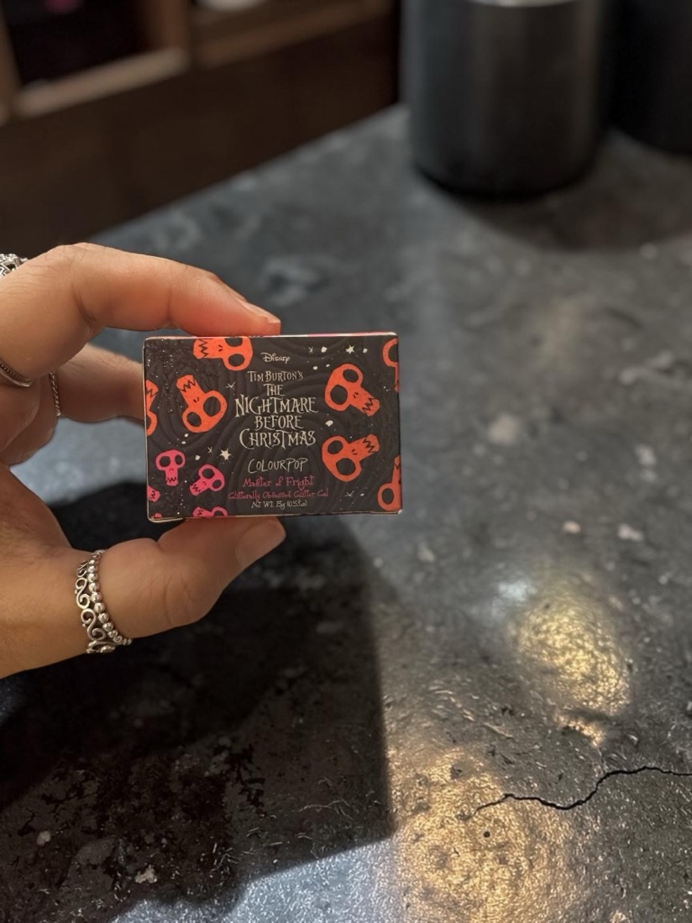 ColourPop The Nightmare Before Christmas Lip & Cheek Compact - Black & Orange - Picture 1 of 1